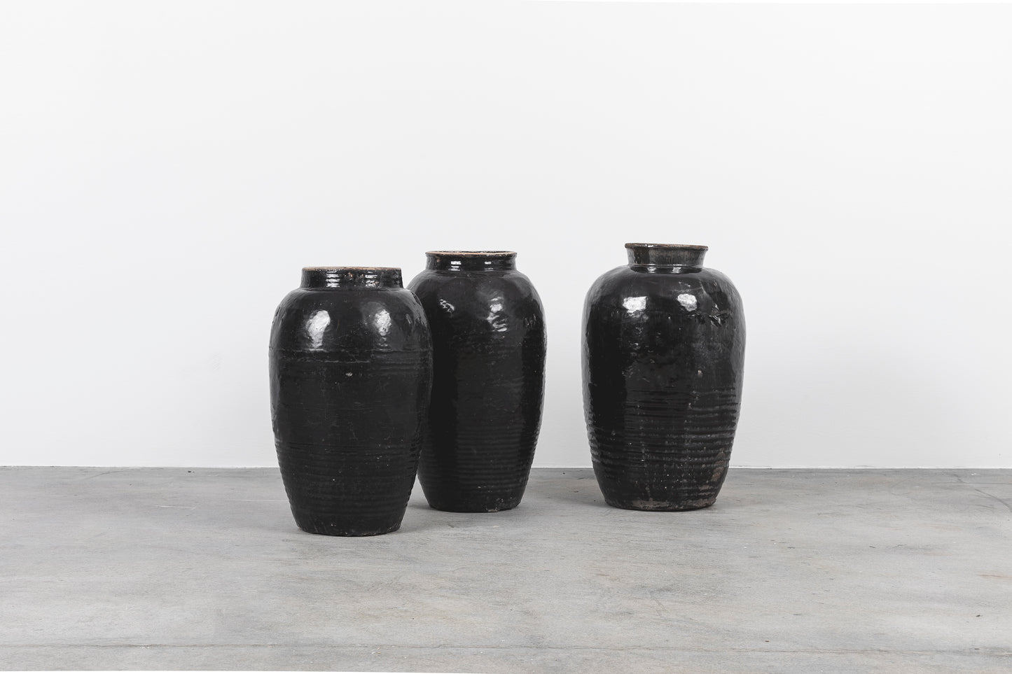 Black Glazed Floor Vase