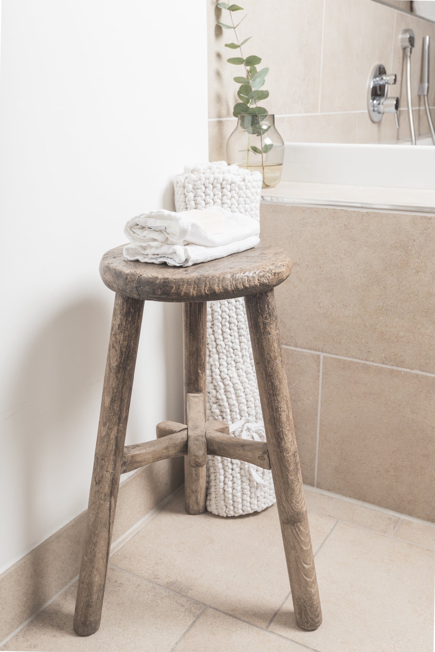 Vintage Stool, Round Seat