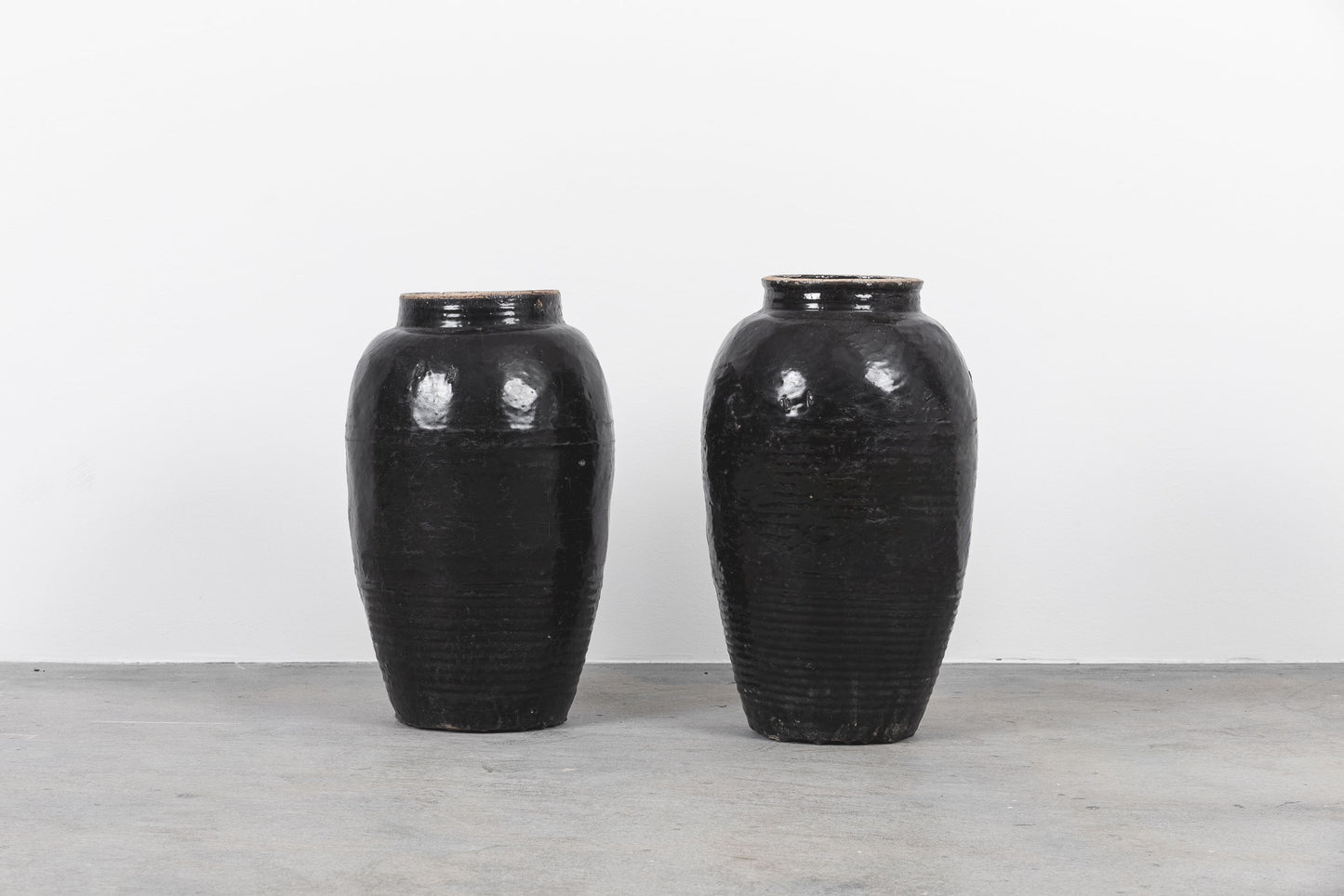 Black Glazed Floor Vase