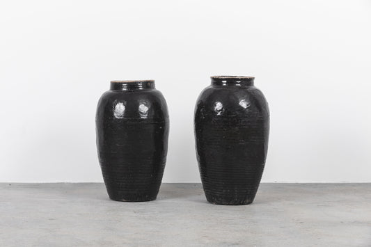 Black Glazed Floor Vase
