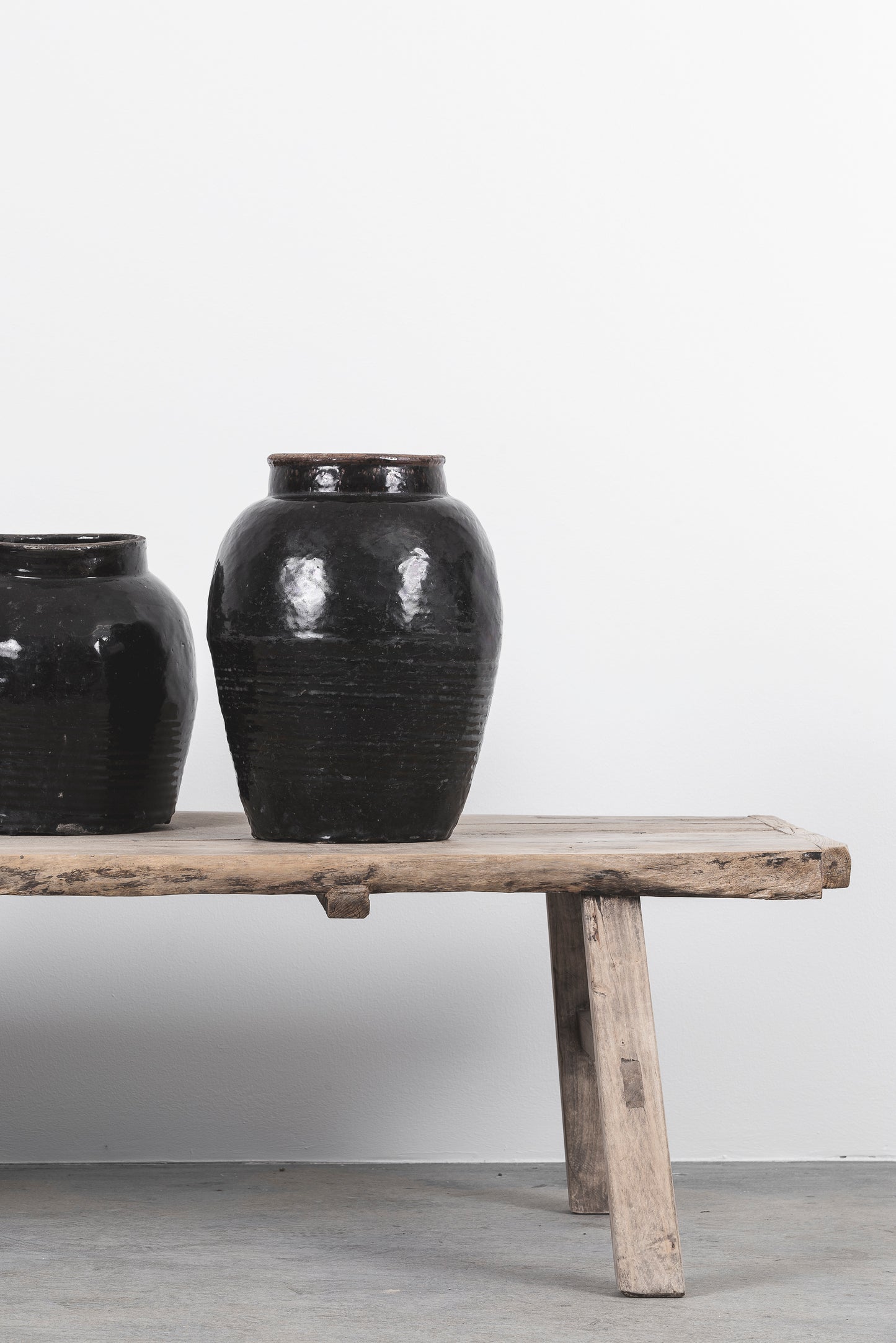 Black Glazed Floor Vase