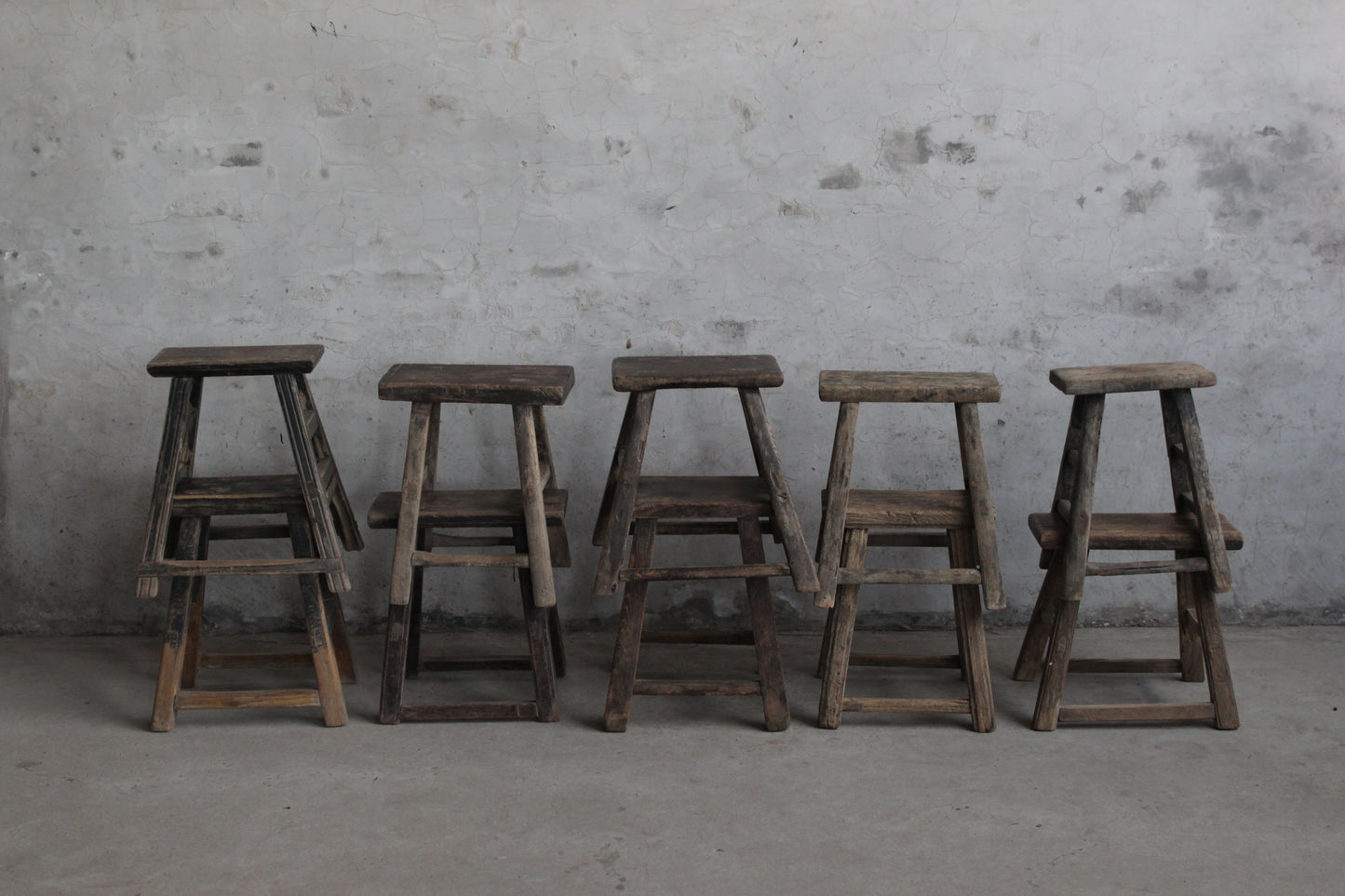 Vintage Stool, Rectangular Seat