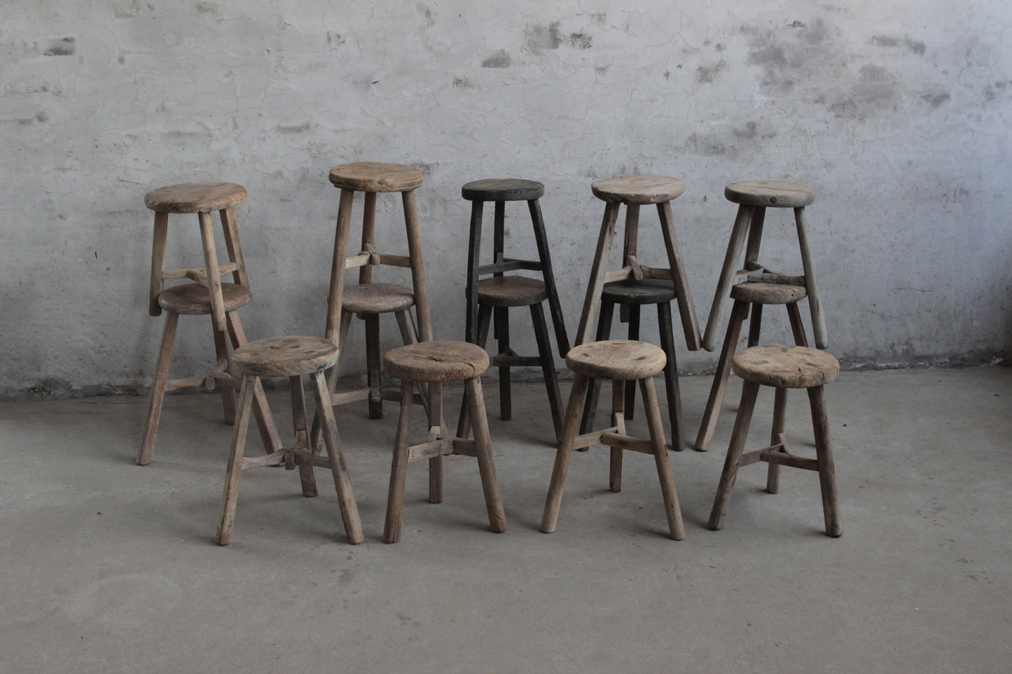 Vintage Stool, Round Seat