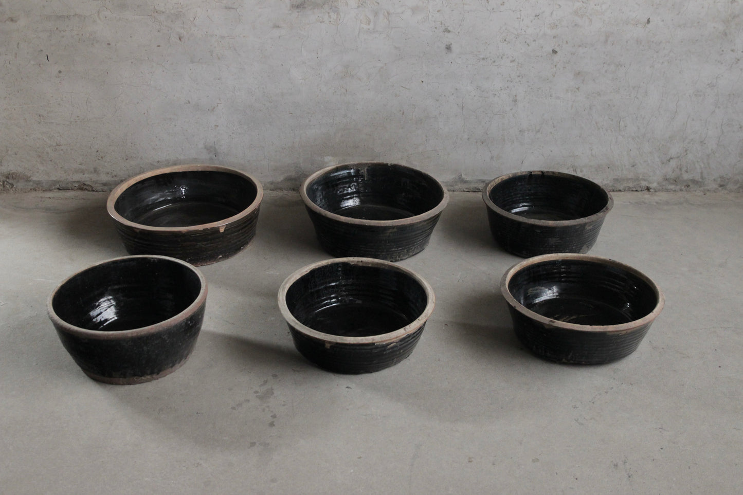 Black Glazed Planter